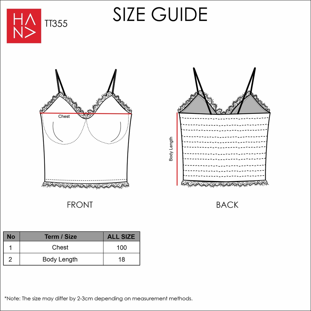 Hana Fashion - Wilona Lace Tank Top Bustier Bralette Wanita - TT355