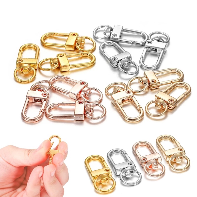 10 Pcs/ Pack Luggage Handbag 3 Point Small Door Buckle/ Rotatable Metal Keychain Connectors