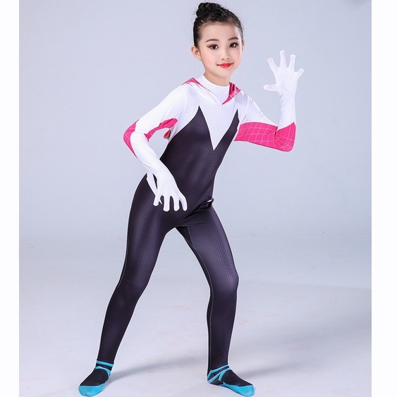 Makeup party Spider Gwen Kostum Spiderman Anak-Anak Avenger Superhero Costume impor