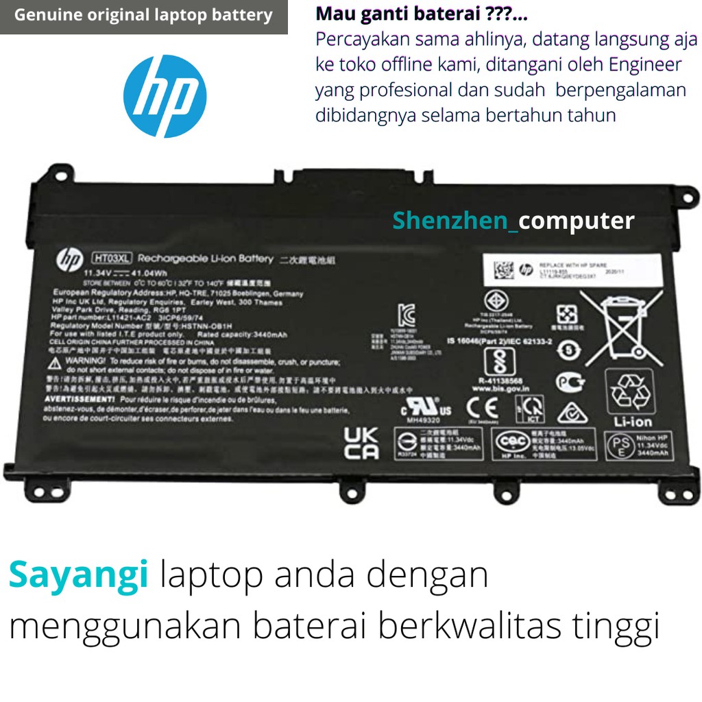 Jual Baterai HP model 14s-cf0048TX - original product | Shopee Indonesia