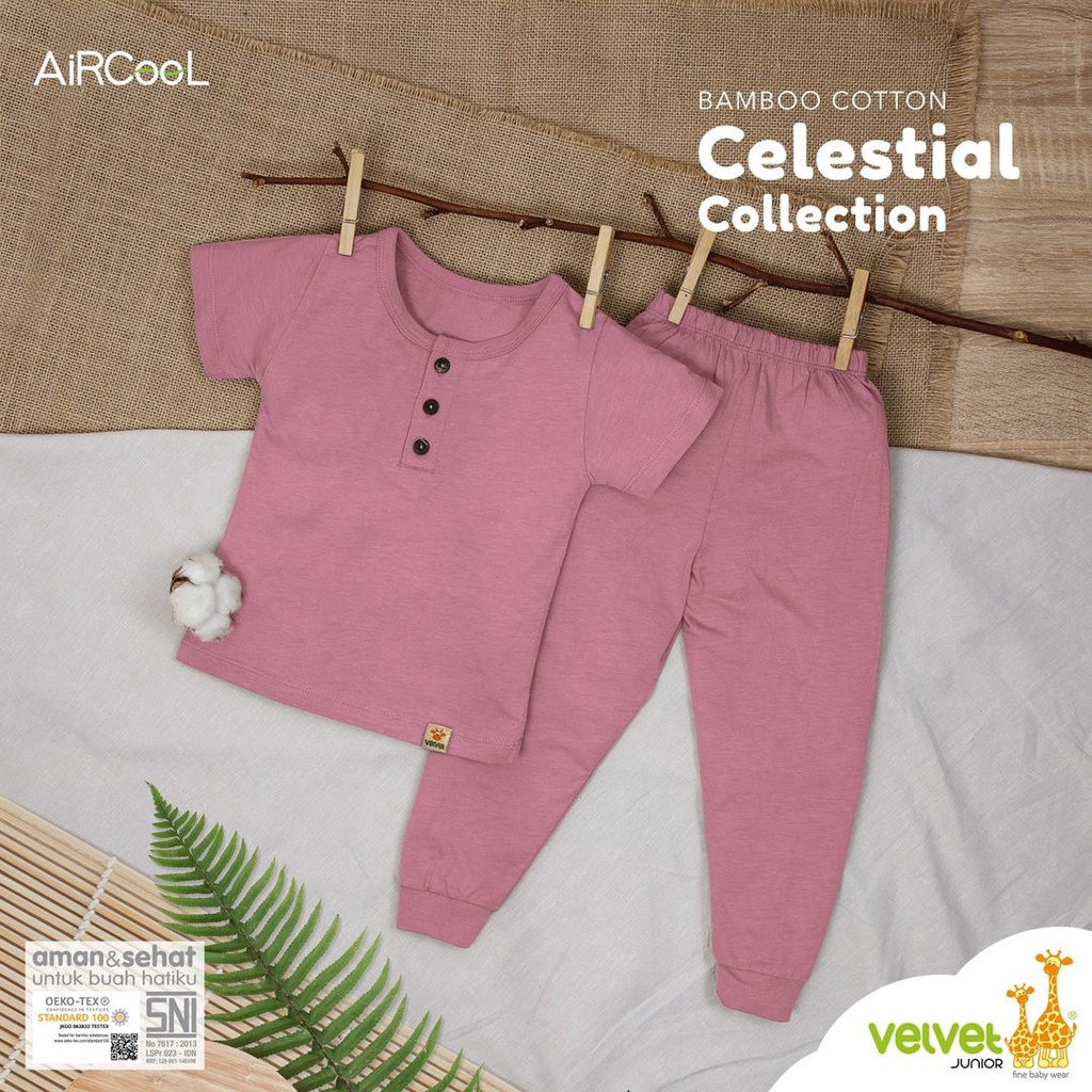 Velvet Bamboo Cotton Celestial Collection Setelan Pendek Panjang Random Warna - CC-036C4