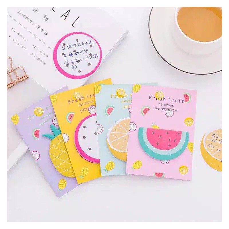 

30 LEMBAR STICKY NOTE TEMA FRESH FRUIT BUAH SEGAR LUCU MURAH BULLET JURNAL DIARY DIY NOTE MEMO