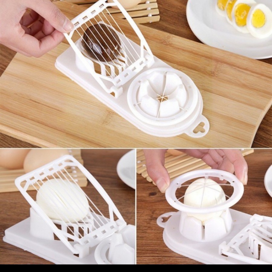 alat PEMOTONG TELUR rebus 2 in1 egg slicer cutter pengiris dapur pisau / Pemotong Telur Unik