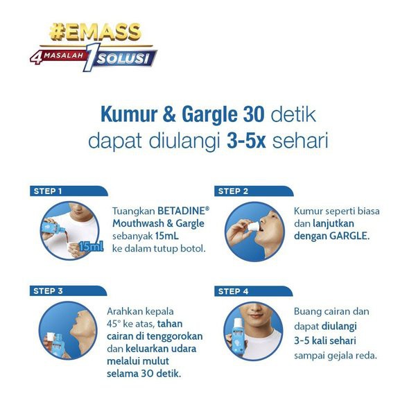 PROMO!! BETADINE MOUTHWASH GARGLE ANTISEPTIC 190 ML OBAT KUMUR SARIAWAN DAN BAU MULUT