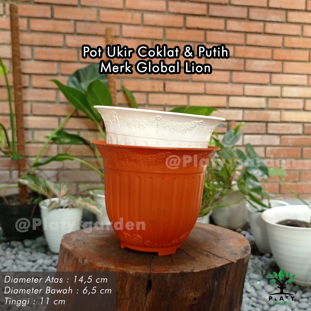 Pot Nordik 20 | Pot Tanaman Hias | Pot Tabung | Pot Putih Hitam Coklat | Merk Citra Jaya Plastik