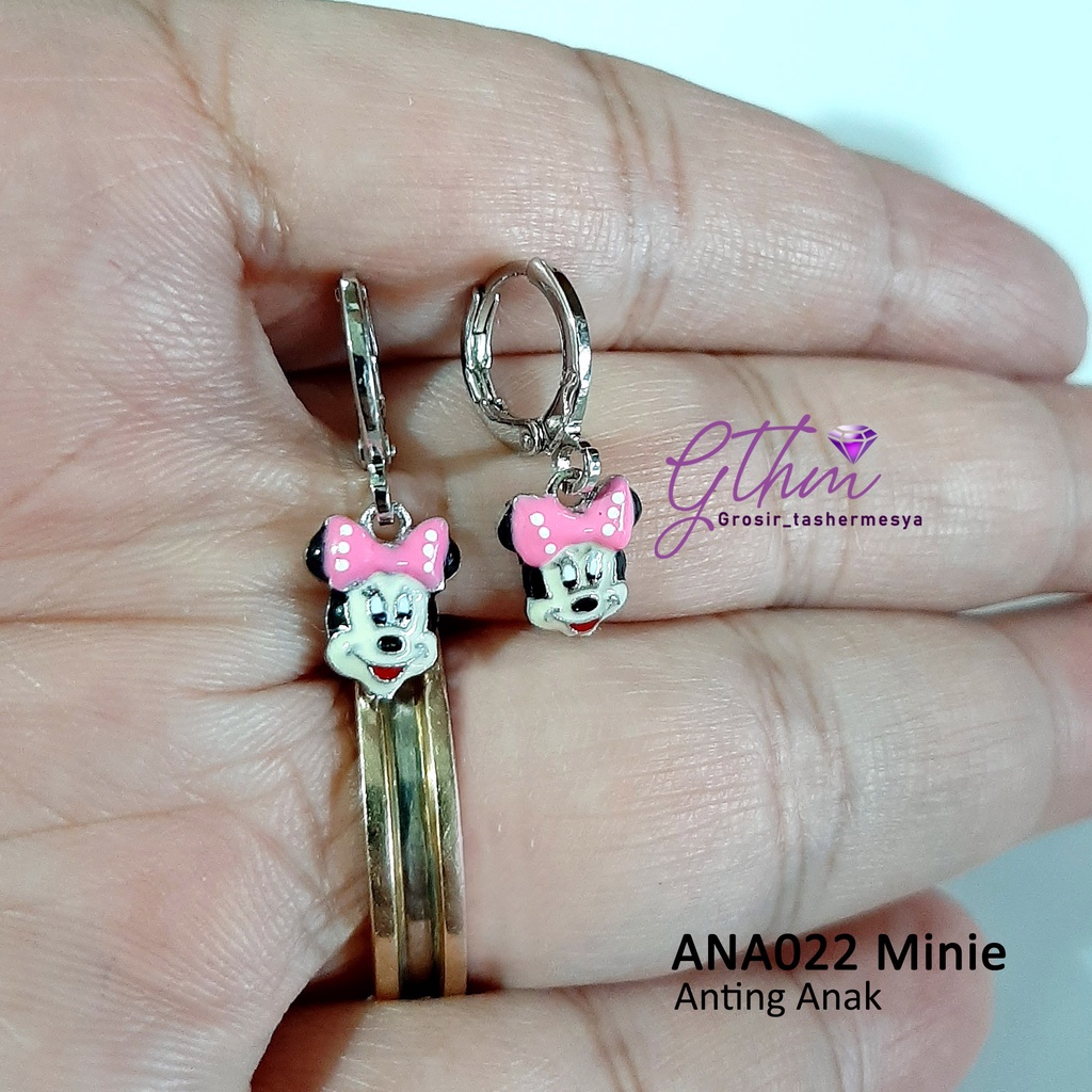 Anting Anak Miky Minie Klip Gold Plated Jewelry Perhiasan fashion Import Premium Anti karat Aman dan Cocok untuk anak-anak dan remaja ana022 GTHM