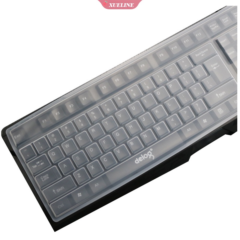 1pc Skin Silikon Cover Pelindung Keyboard Komputer Desktop Anti Air / Debu