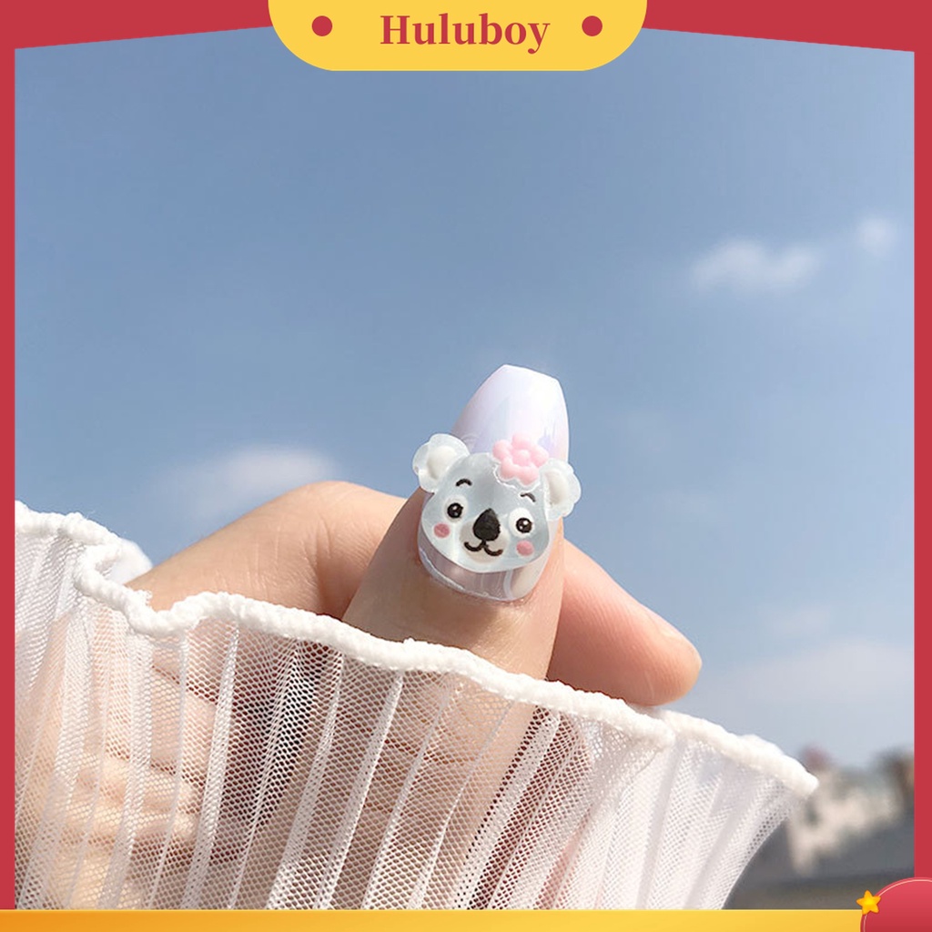 Huluboy Huluboy♡ 1pc Stiker Kuku 3D Motif Kartun Bahan Resin Untuk Dekorasi Nail Art