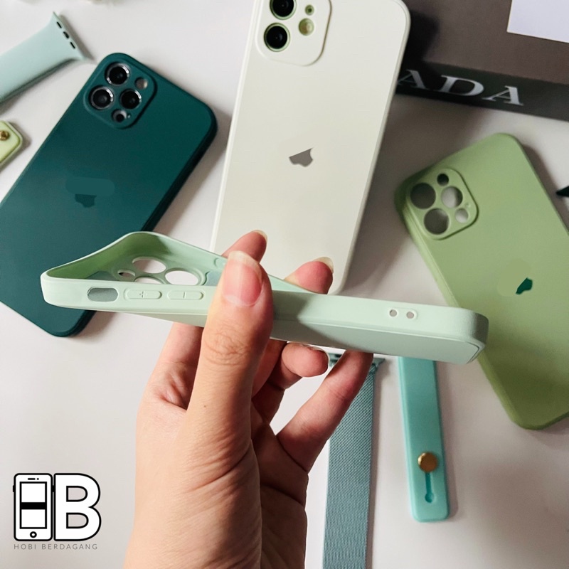 Liquid Silicone Premium Square Edge LENS COVER Case untuk iP 7 7+ 8 8+ X XR XS MAX 11 12 13 PRO MAX