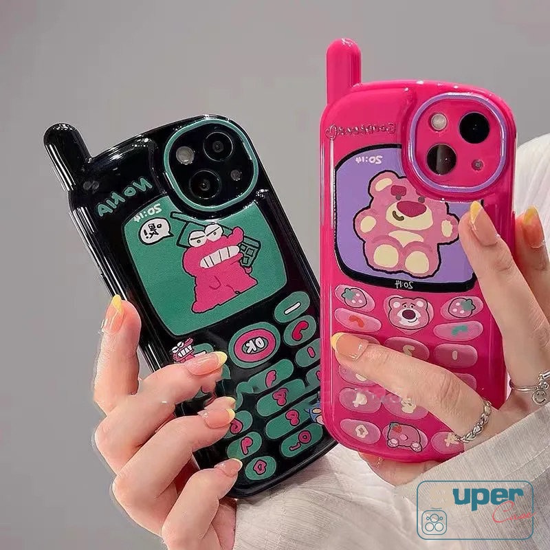 Soft Case Desain Kartun Beruang Buaya Strawberry Untuk iPhone 14 11 12 13 Pro MAX 7 8 Plus X XR XS MAX