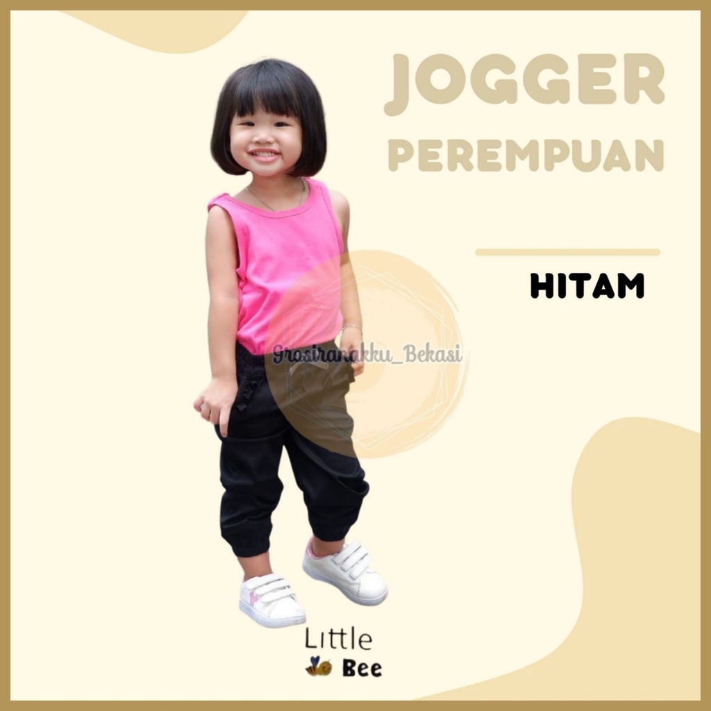 Jogger Anak Perempuan Warna Hitam size 1-5Tahun