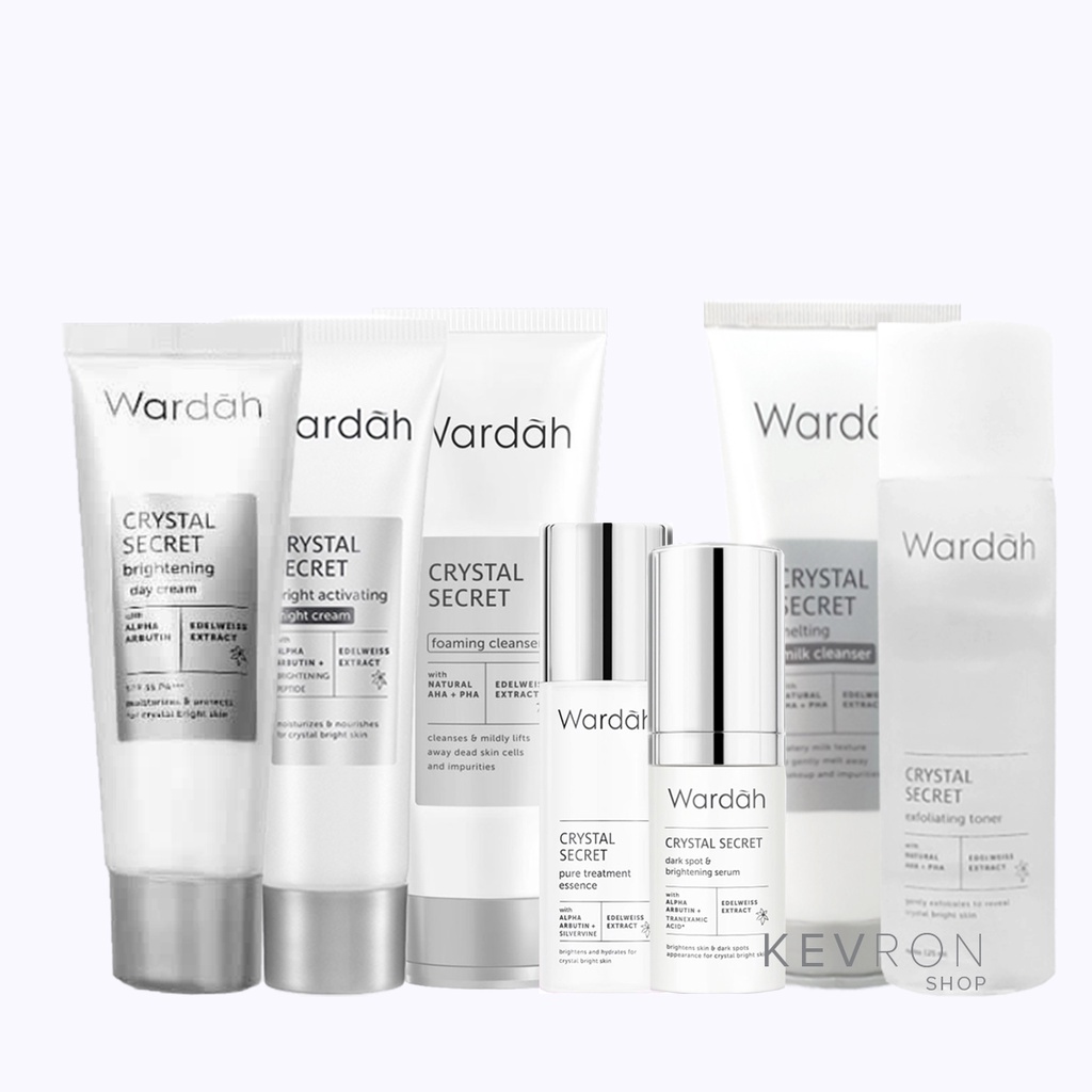 Paket Wardah Crystal Secret Komplit 7 in 1 (7 pcs) Whitening Series /Wardah White Secret