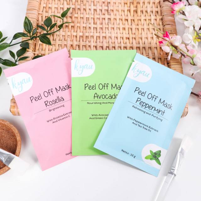 KYAU PEEL OFF MASK CRYSTAL SERIES (BPOM) GRATIS SPATULA mini size 10gr