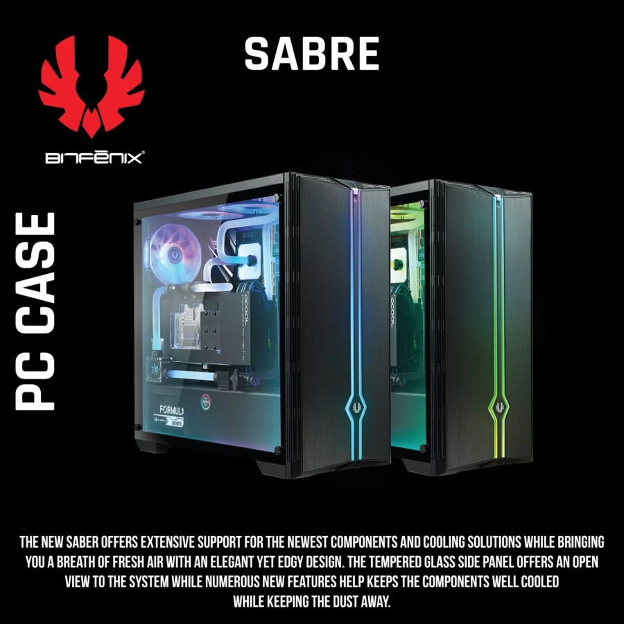 Casing Komputer Gaming Bitfenix Sabre Tempered Glass