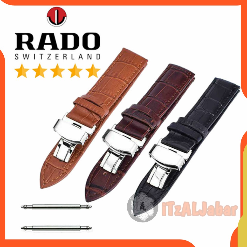 Tali jam tangan Rado Kulit Leather strap 18mm 20mm Buckle Butterfly