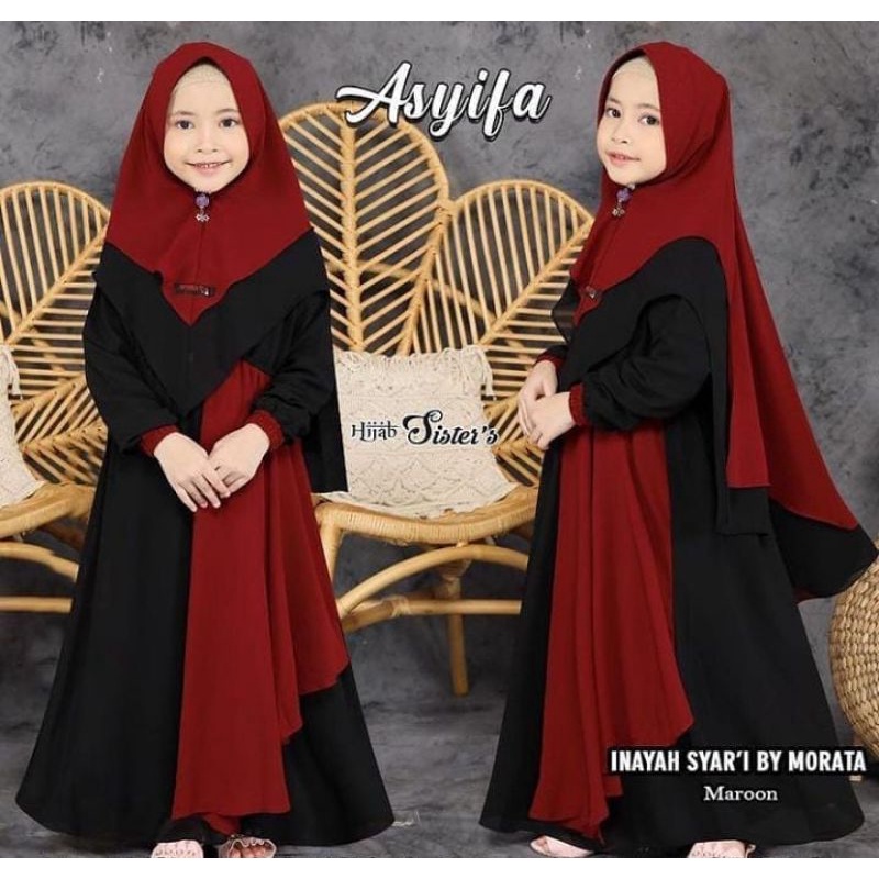 INAYAH SYARI KIDS 07-Syari Anak-Syari Anak Modern-Gamis Anak-Gamis dan Hijab Anak-Gamus Terlaris