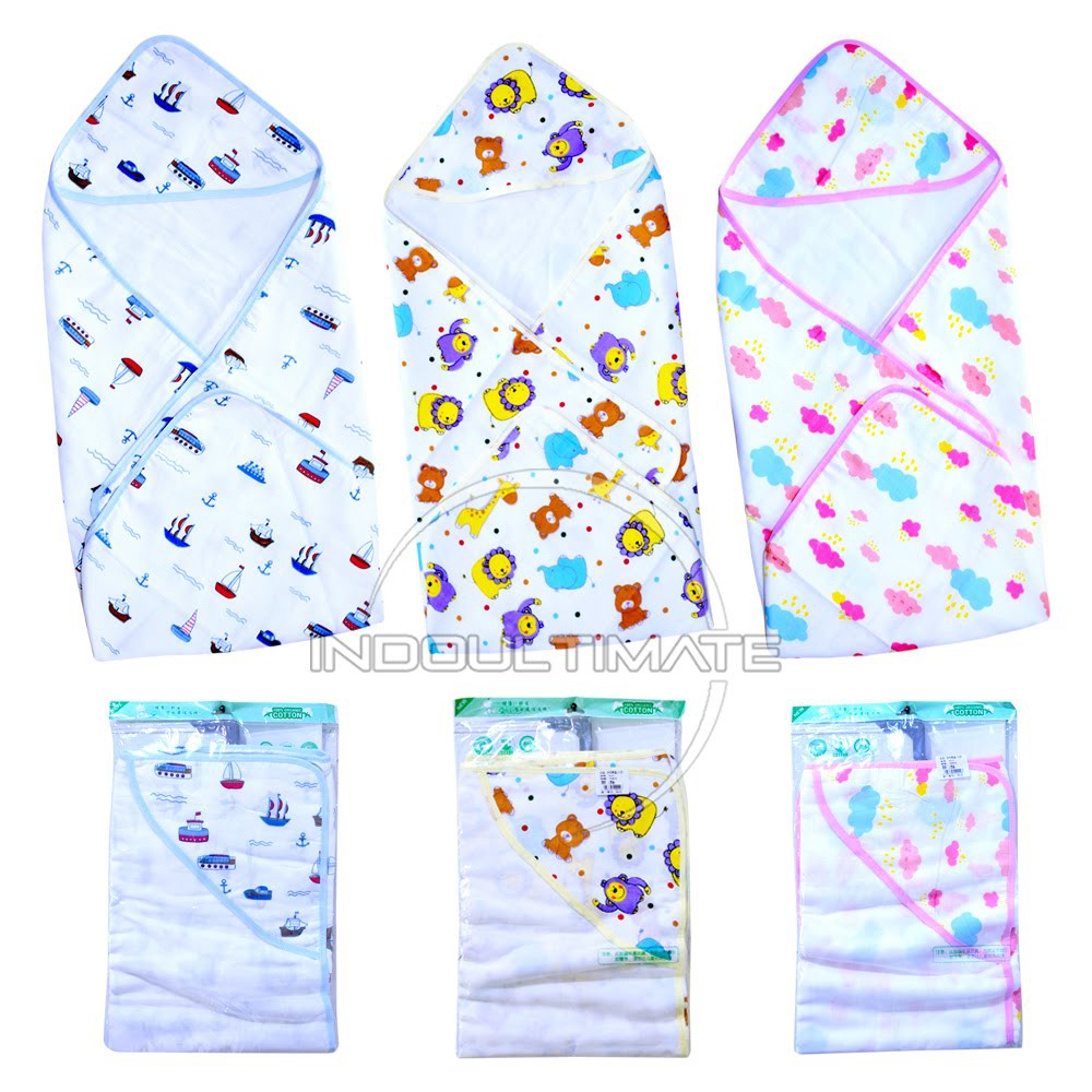 Selimut Topi Bayi Selimut Tidur Bayi Selimut Bayi Tebal Baby Blanket  Selimut Hoodie BS-02