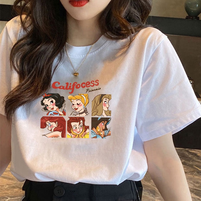 EUNII T-shirt Lengan Pendek Anime Kartun Korean Style/Kaos Atasan Wanita/Baju Kaus Oversize Wanita