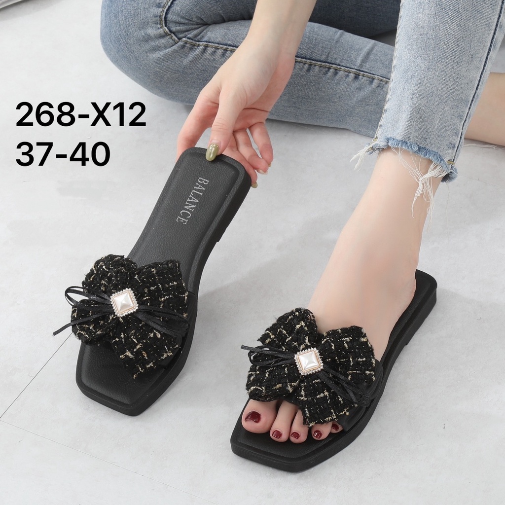 BALANCE Sandal Slop Jelly Import Pita Mutiara Bahan Karet Empuk Tebal Non-Slip Elastis 268-X12