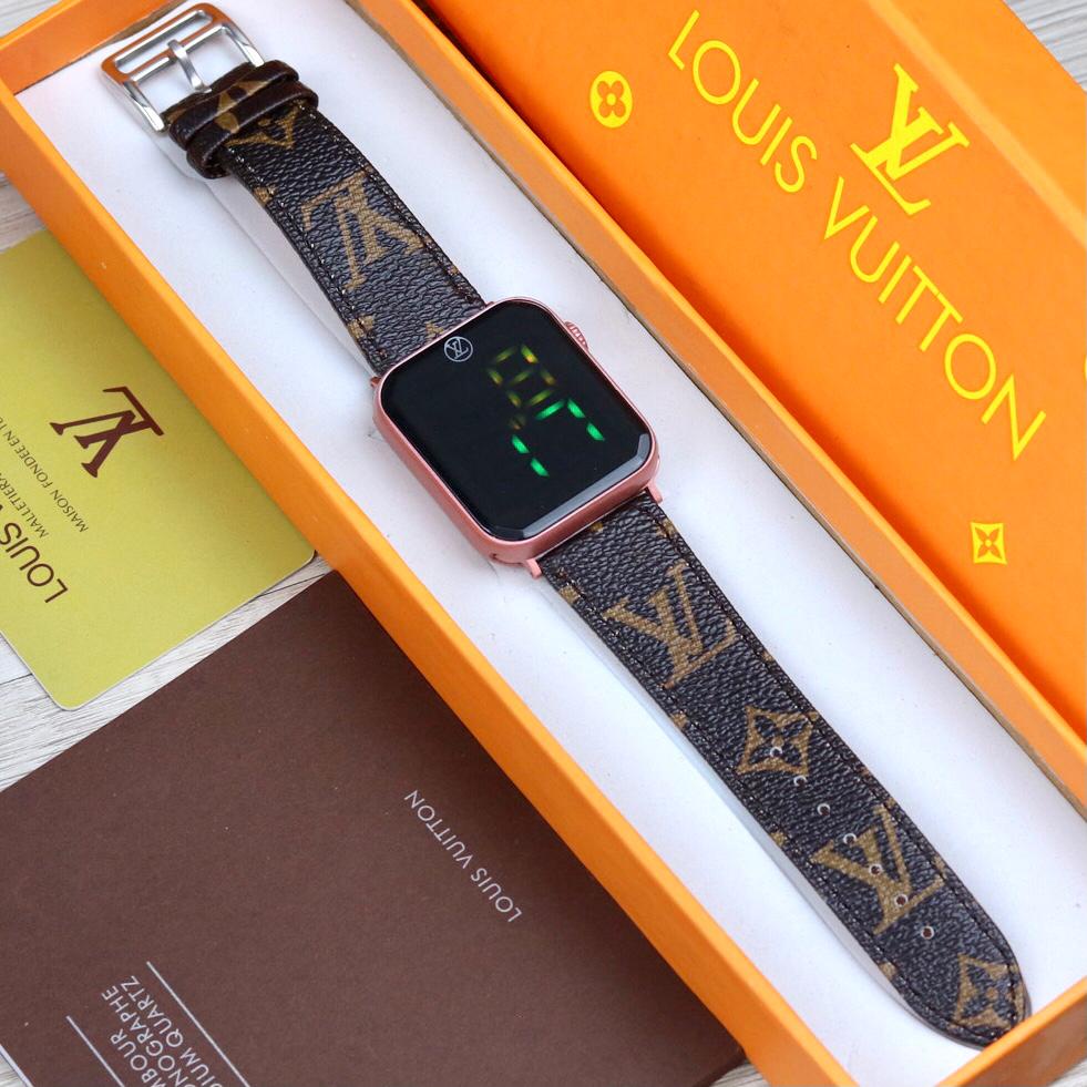 Jam Tangan Wanita Y41003K Digital Led Tali Kulit Tanggal Hari Aktif Free Box Exclusive &amp; Baterai