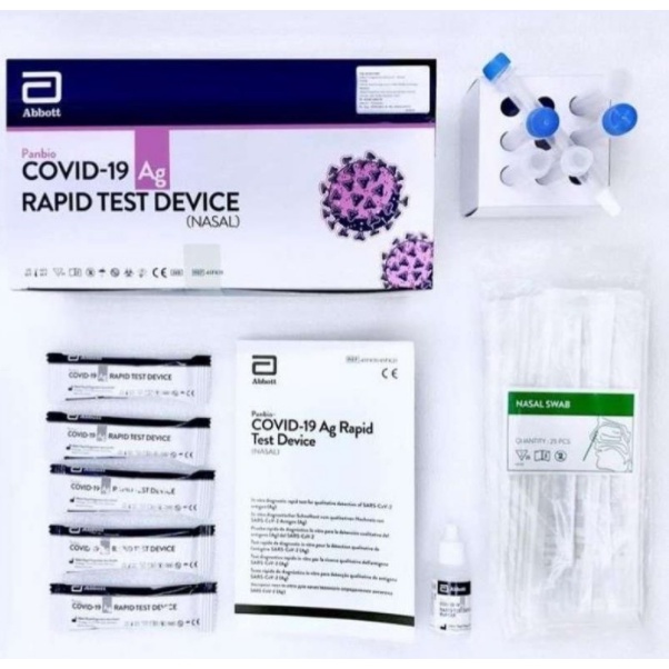 ABBOTT SWAB PANBIO BIOQUICK ANTIGEN TEST 25 SET 100% ORIGINAL / SWAB ANTIGEN NASAL AKURAT