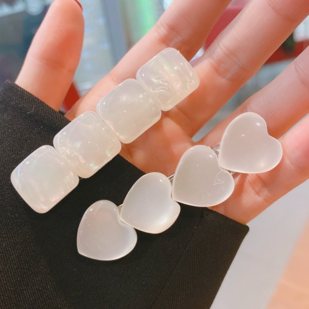 [ORGM] Jepit rambut Motif Batu Putih Love dan petak