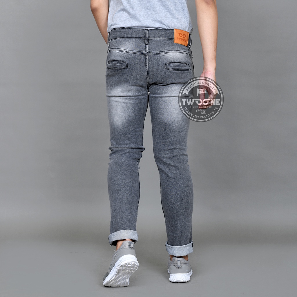 TWO ONE DENIM - Celana Jeans Panjang Pria - Celana Jeans Cowok - Jeans Saku Bobok Pria Denim Stretch