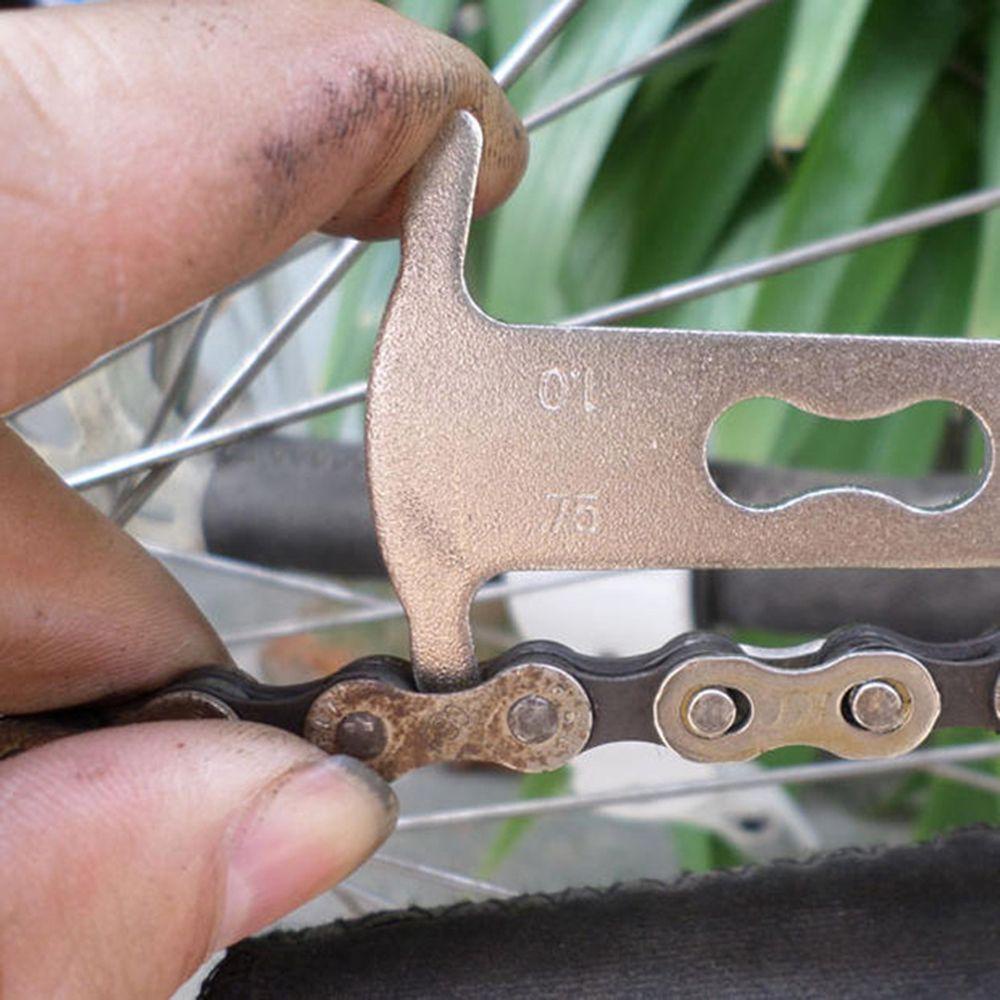 Lanfy Rantai Sepeda Memakai Checker Profesional Stainless Steel Multi-Fungsional Repair Tool Chain Link Tool Sepeda Gunung Sepeda Alat Perbaikan Alat Penghilang Pengukuran Penggaris