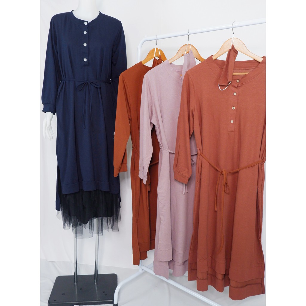 A56 Long Tunik bahan Lacoste Knit UNIQLO LD 110-120cm PB 118