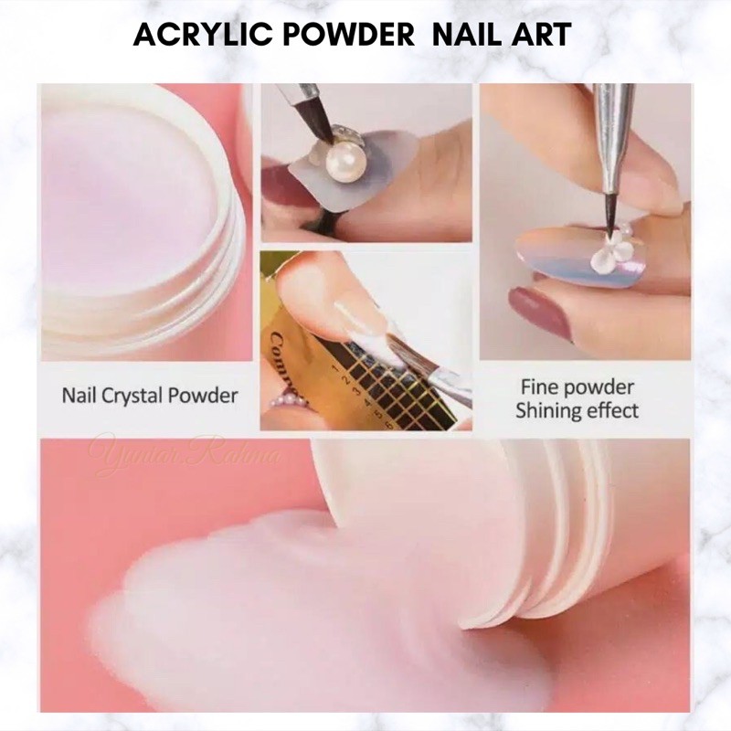 ACRYLIC POWDER EZFLOW NAIL ART, BUBUK BUNGA KUKU