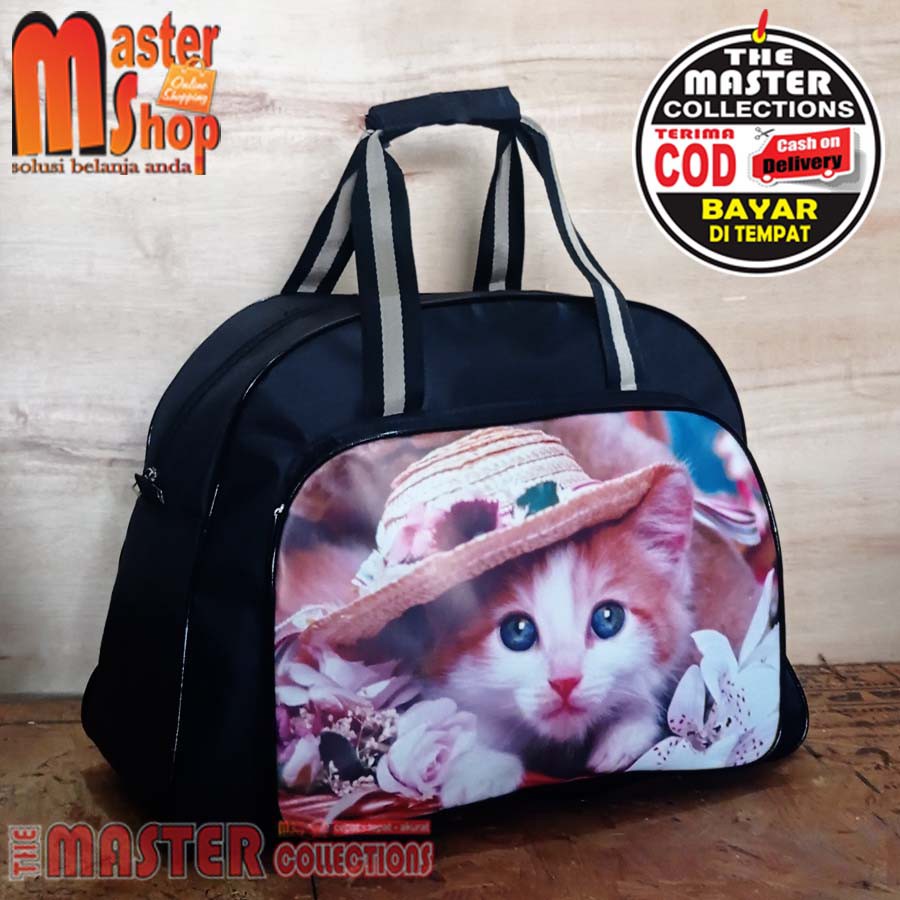 Tas pakaian motif/TAS TRAVEL TAS KOPER JINJING PAKAIAN ELLE KUCING/tas cewek/tas wanita