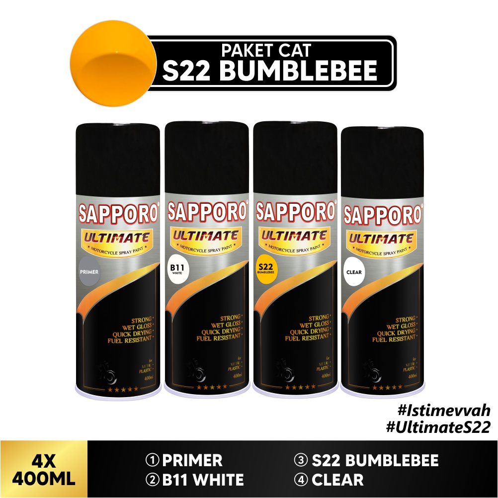 Paket Cat S22 Bumblebee / Sapporo Ultimate / Cat Spray Semprot Aerosol Terbaik