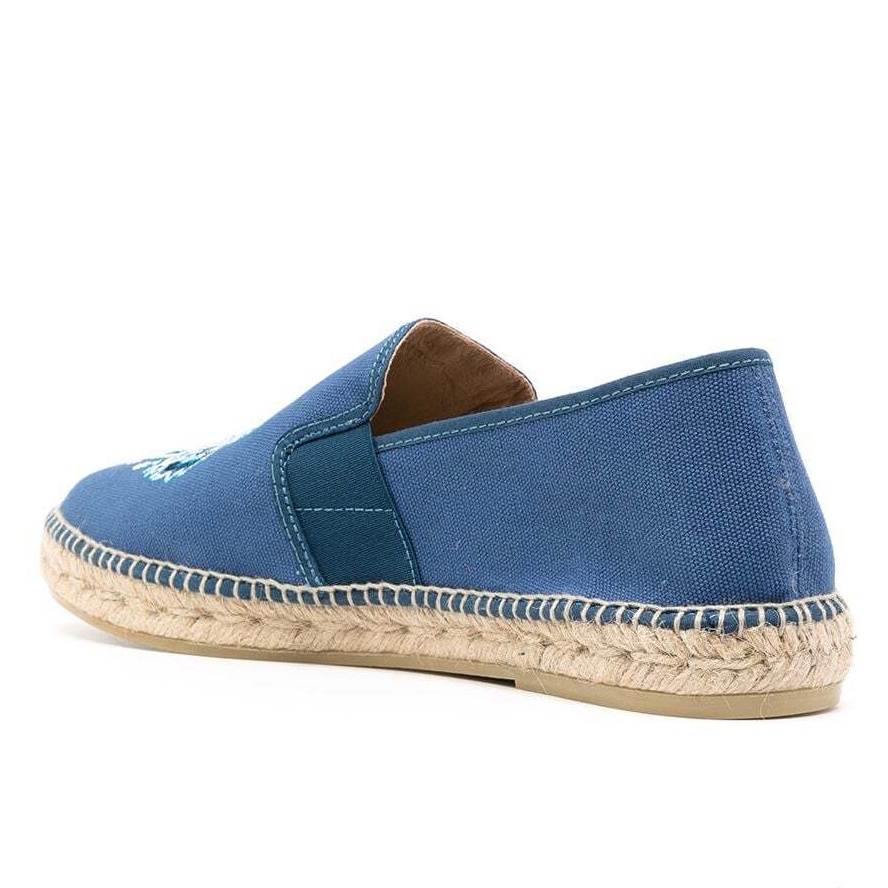 Knzo Men Tiger Elastic Espadrilles Sapphire Blue 100% Authentic