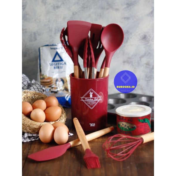 Silicone Utensil Set BPA FREE  / Sutil Silicone Set TRITU anti panas / Kitchen Utensil Set / Silicon