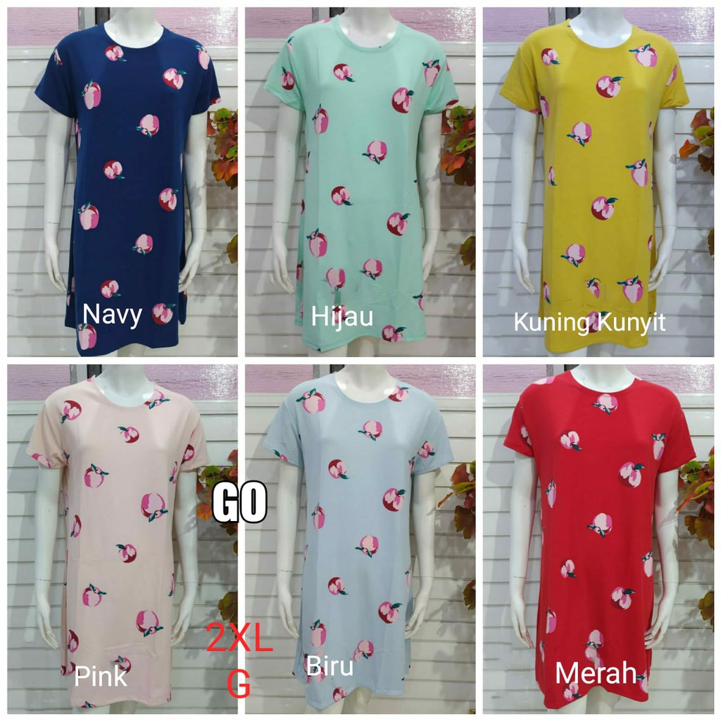 gof DMT-2 LMN DRESS/DASTER Wanita Casual Motif Pakaian Perempuan Lengan Pendek