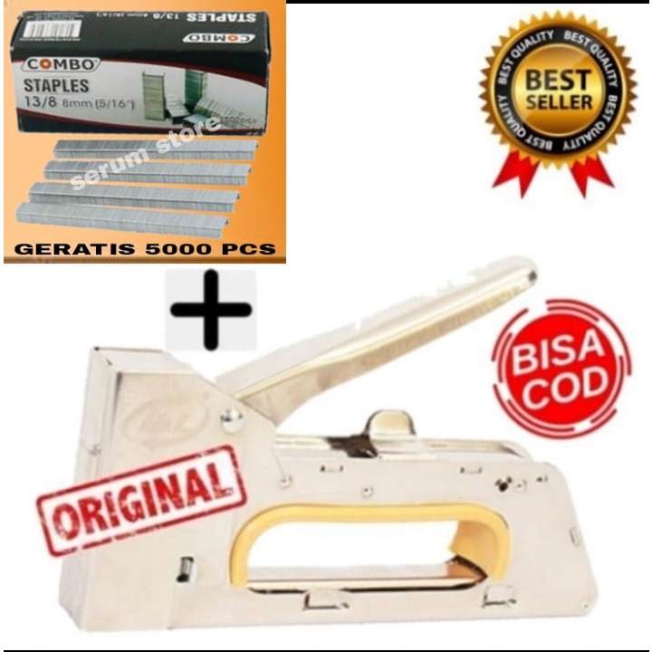 

Staples Tembak Gun Tacker + isinya 5000 Stapler Jok Staples Perekat