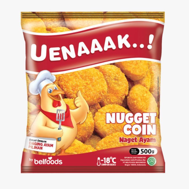 

Naget Ayam Belfood Bentuk Coin 500gr Ueenakkk Small Nugget 500gr