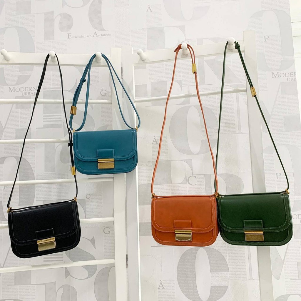 C TAS BAHU METALLIC PUSH-LOCK CROSSBODY SHOULDER BAG 01869