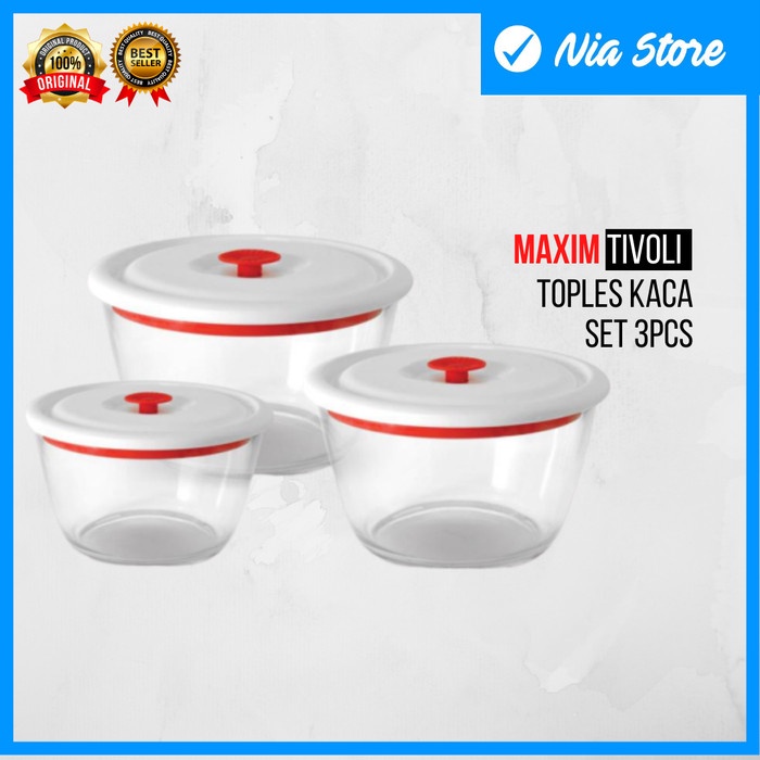Mangkok Kaca - Maxim Tivoli Toples Kaca Fresh Bowl Set - 3 Buah