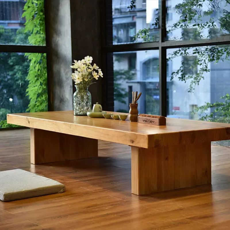 Meja makan lesehan kayu mahoni