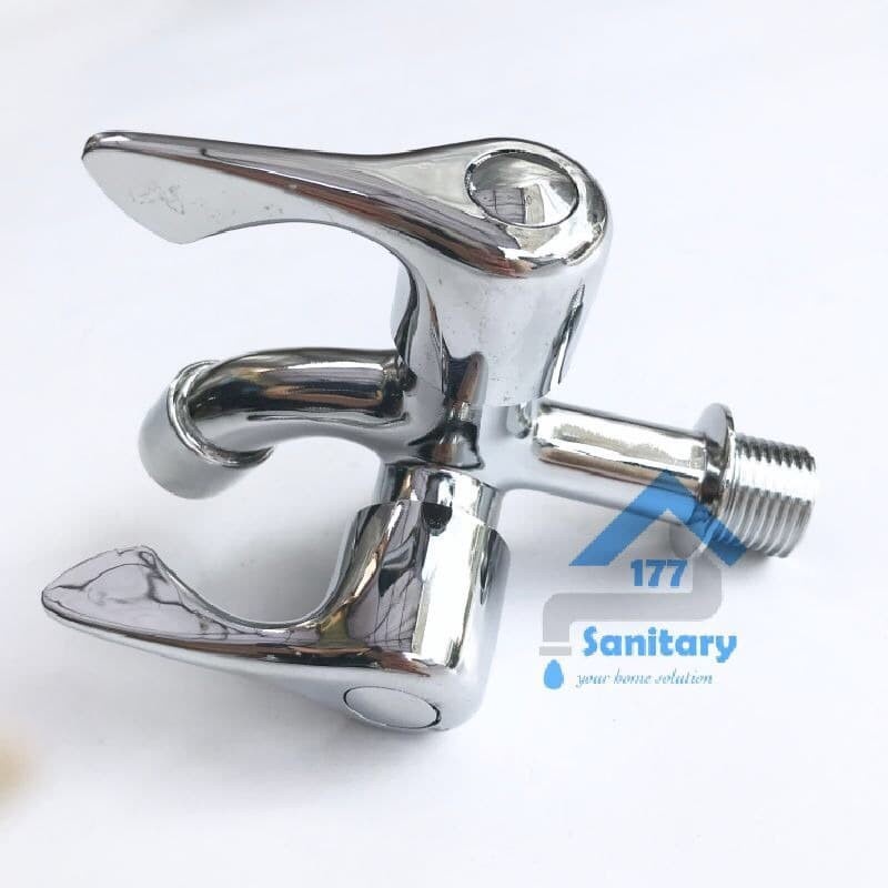 Keran air Cabang Engkol Minimalis murah DB- Kran Air kloset clsoet Double Engkol Kran Shower dua faucet two way /K30