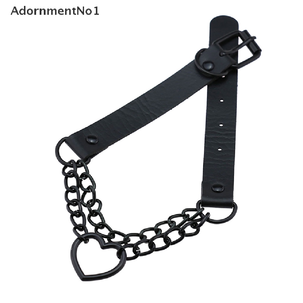 (AdornmentNo1) Kalung Choker Kulit PU Warna Hitam / Merah Gaya Gothic Untuk Wanita / Cosplay