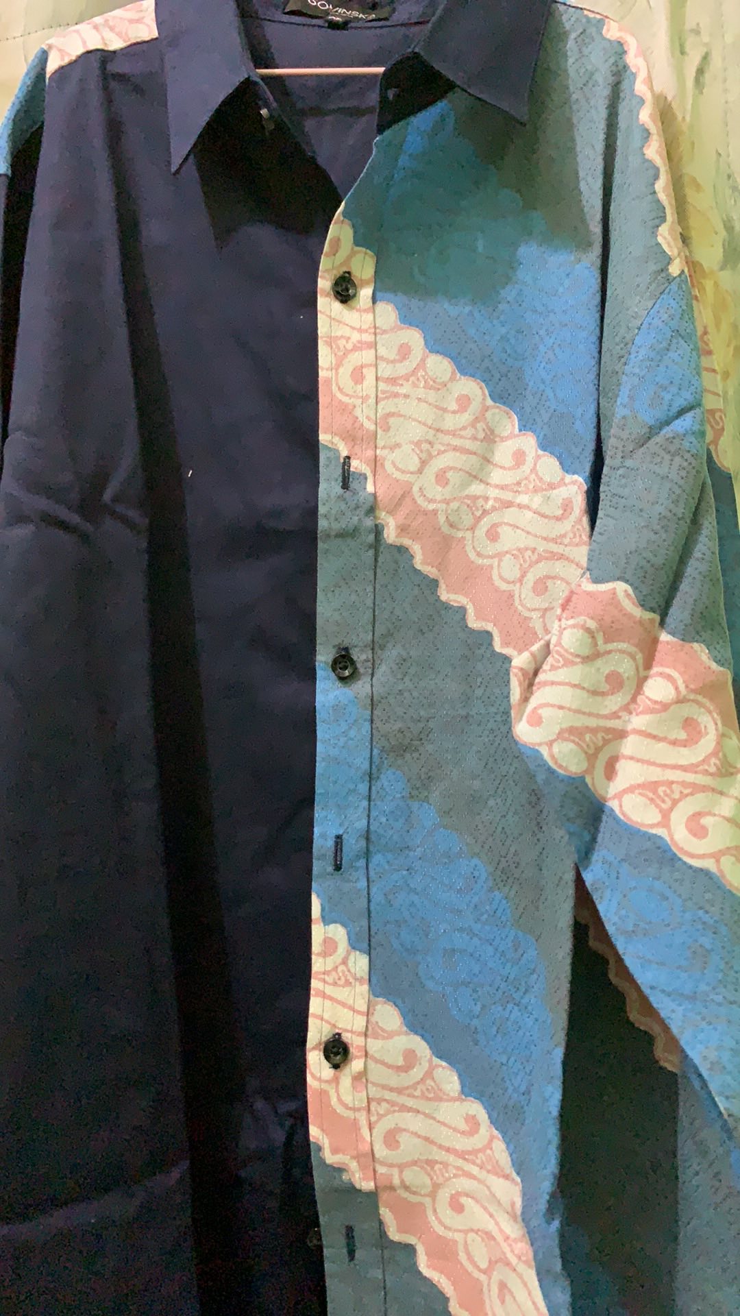 Kemeja Cowok  Wp 132 Navi-blue