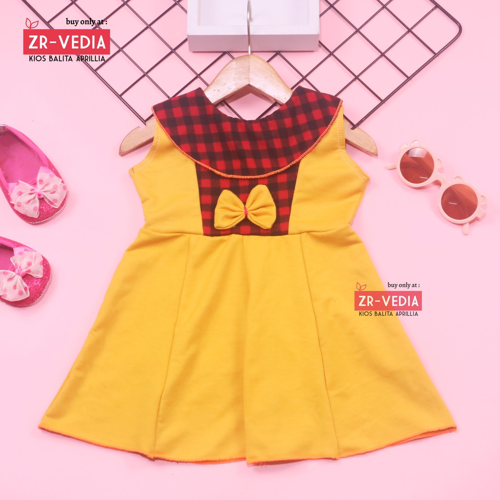 Dress Cantika uk Bayi 3-12 Bulan / Baju Anak Perempuan Harian Gaun Pesta Polos Dres Yukensi Murah