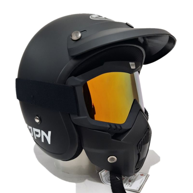 Helm JPN ARC HITAM DOF DENGAM GOGGLE MASK