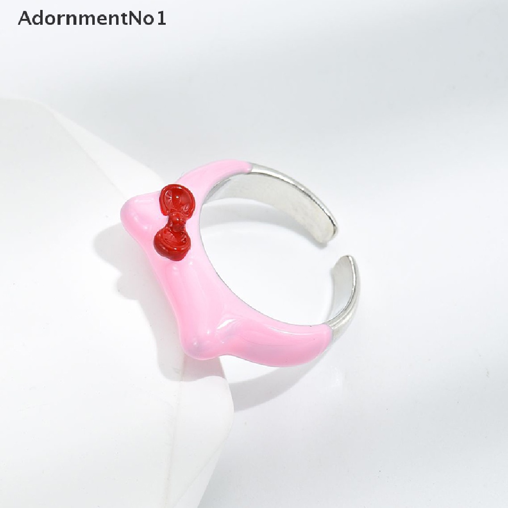 (AdornmentNo1) Cincin Terbuka Motif Kucing Sanriod Kt / Cinnamoroll Untuk Perhiasan Wanita