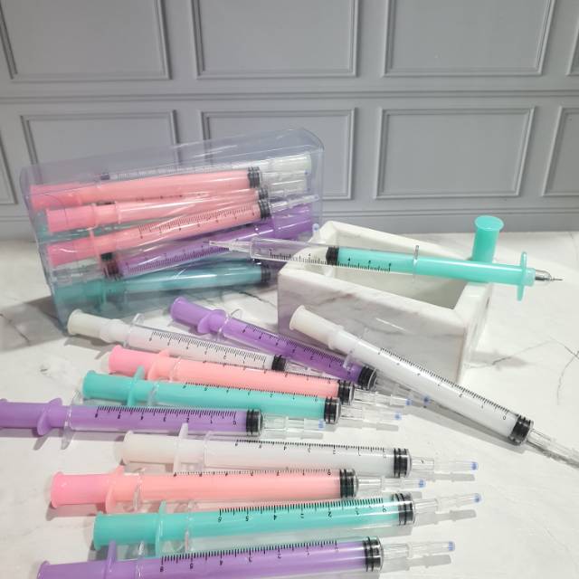 Pen suntikan/pen jarum/pen fancy/pen bisa isi air/suntikan isi air mainan anak