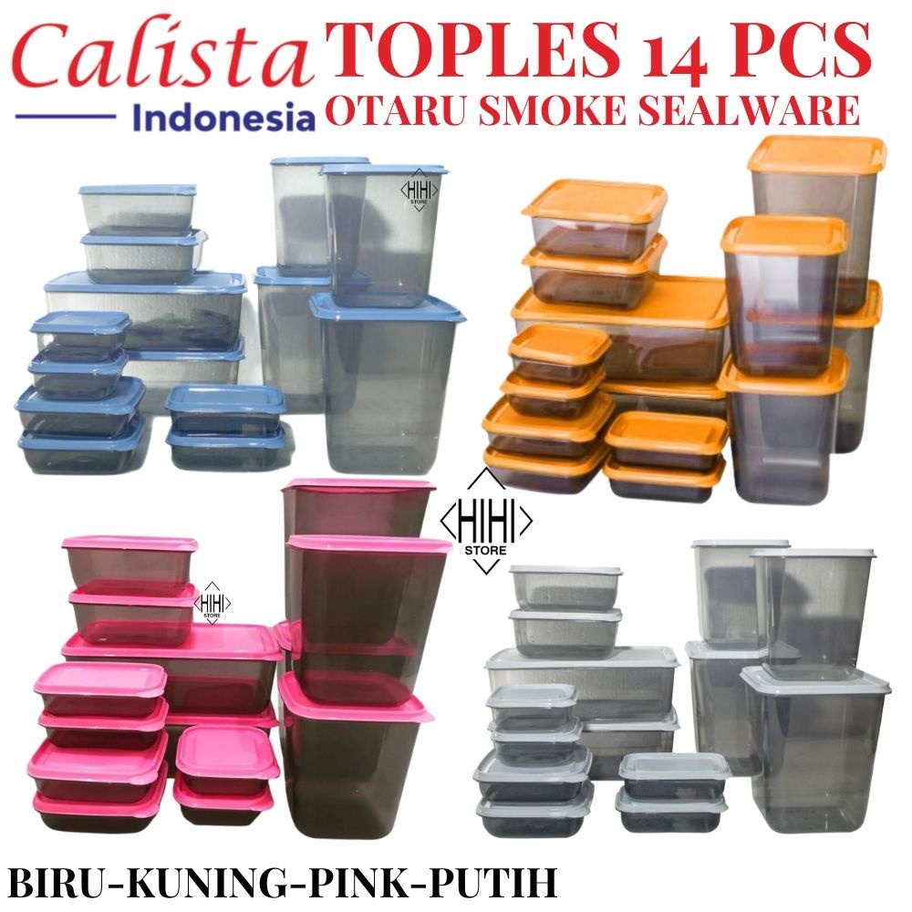 TOPLES CALISTA 14PCS / CALISTA OTARU SMOKE SEALWARE 7G TOPLES PLASTIK SET ISI 14 PCS / TEMPAT MAKANAN CALISTA / WADAH PLASTIK SET / TOPLES KUE