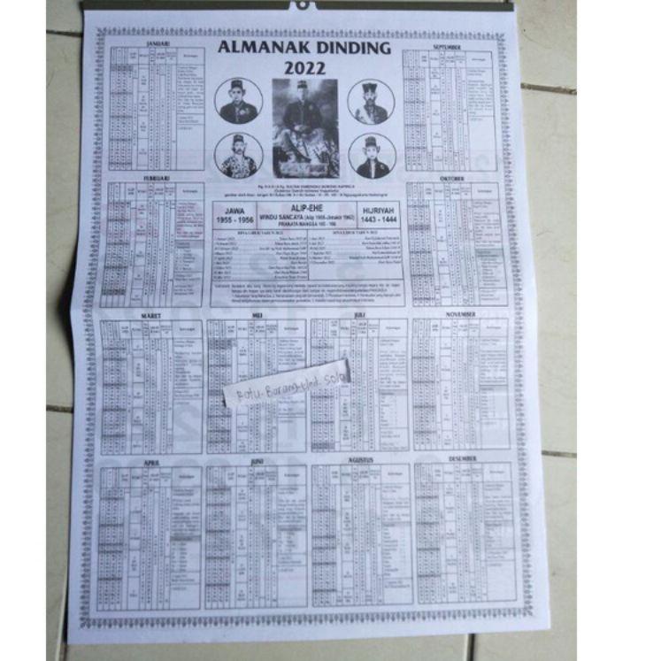 

Dijamin Baru Kalender Dinding/Kalender Jawa/Kalender Almanak(2022) 47×30CM x86☽