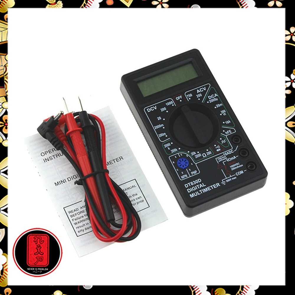 Digital Multimeter Voltage Tester - DT-830D - Black